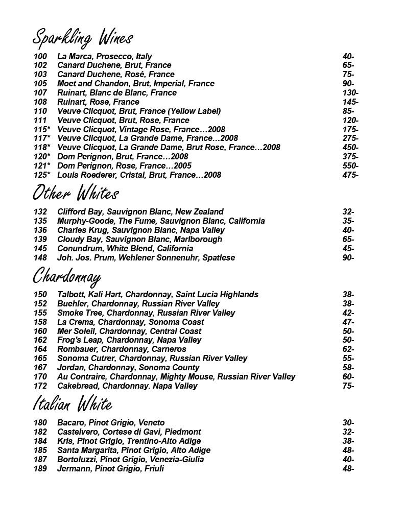 Wine List